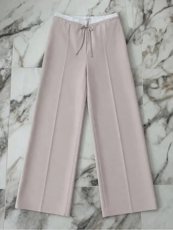 NWT Aritzia Babaton Equity Pants Size M | Italian Wool Wide Leg Blush Mauve - Picture 7 of 13